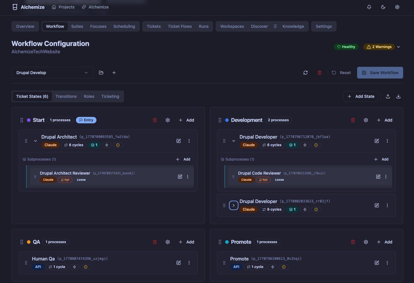 Workflow Page
